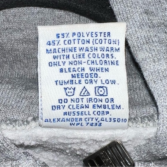 Vintage Russell Athletic Full Zip Hoodie Sweatshirt Y2k Falcons Gray Size Large - Picture 7 of 8